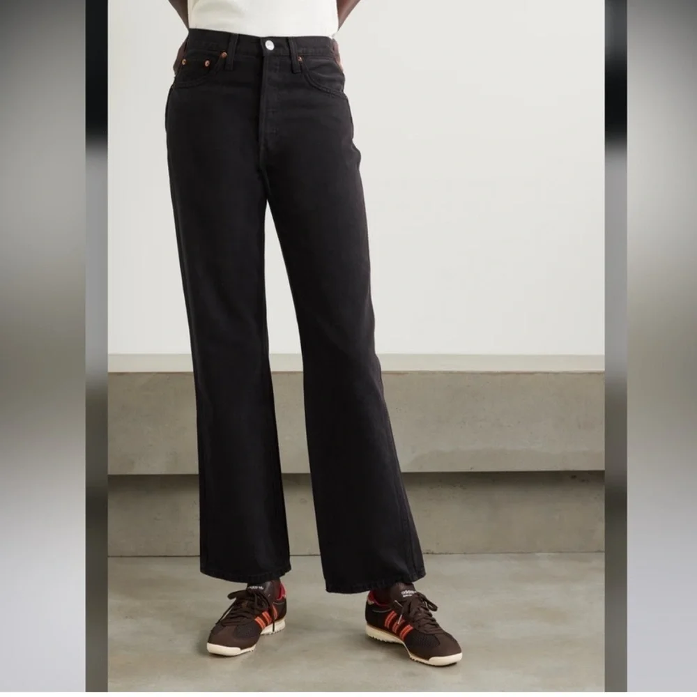 RE/DONE 90s High Rise Loose Jeans Button fly- Black